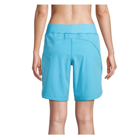 Lands End Women's 9" Board Shorts with Panty Blue Lined size 8 Bermuda Swim Long - Picture 16 of 16